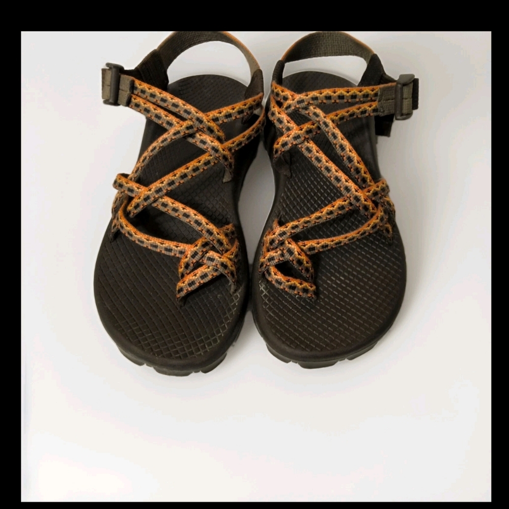 Chaco  Vibram Orange and Black Strappy  Women's Sandals  Size W 7